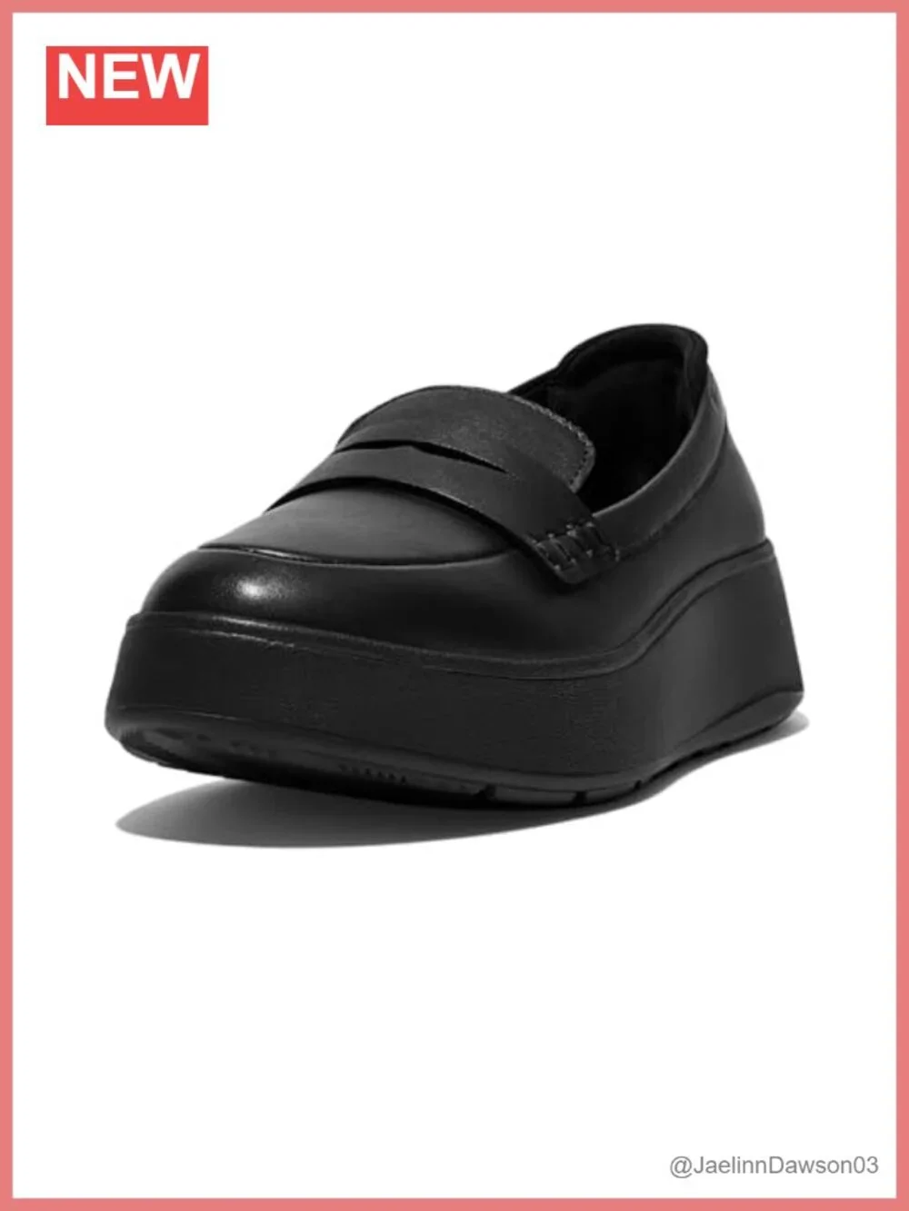 Leather Loafers Slip-On Fringe Platform Heel, Comfortable Casual